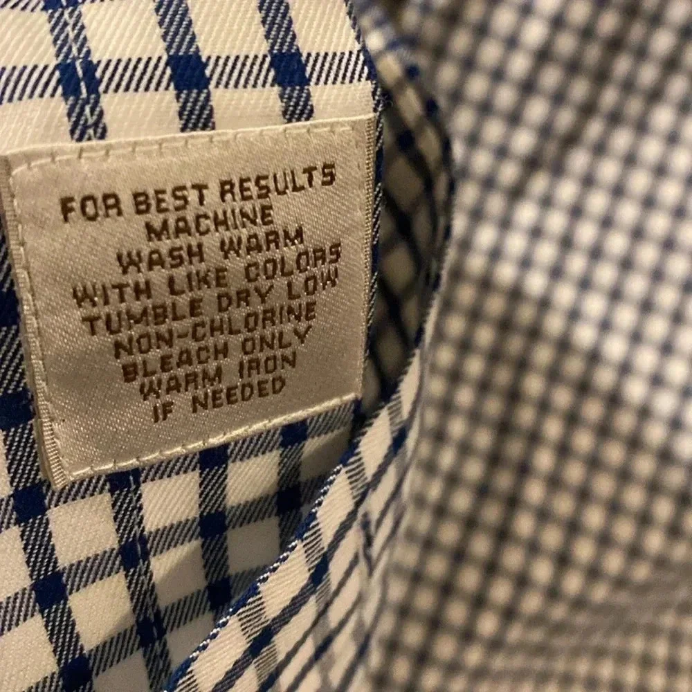 Peter Millar mens XXL button down - 100% cotton - blue/white check